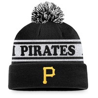 Men's Fanatics Branded Black/White Pittsburgh Pirates Sport Resort Cuffed Knit Hat with Pom