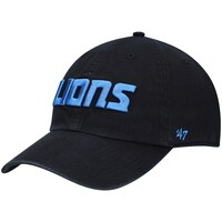 Men's '47 Black Detroit Lions Clean Up Script Adjustable Hat