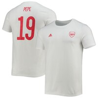 Men's adidas Nicolas Pépé White Arsenal Amplifier Name & Number T-Shirt