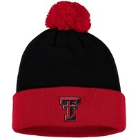 Men's Top of the World Black/Red Texas Tech Red Raiders Core 2-Tone Cuffed Knit Hat with Pom