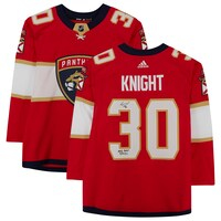 Spencer Knight Florida Panthers Autographed adidas Red Authentic Jersey with "NHL Debut 4/20/21" Inscription