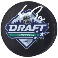 Spencer Knight Florida Panthers Autographed 2019 NHL Draft Hockey Puck