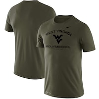 Men's Nike Olive West Virginia Mountaineers Stencil Arch Performance T-Shirt