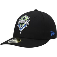 Men's New Era Black Seattle Sounders FC Primary Logo Low Profile 59FIFTY Fitted Hat