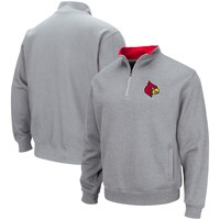 Men's Colosseum Heathered Gray Louisville Cardinals Tortugas Team Logo Quarter-Zip Jacket