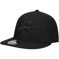 Men's New Era Black Detroit Lions Black on Black Low Profile 59FIFTY II Fitted Hat