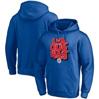 Men's Fanatics Branded Royal LA Clippers L.A. Our Way Post Up Hometown Collection Fitted Pullover Hoodie