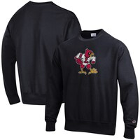 Men's Champion Black Louisville Cardinals Vault Logo Reverse Weave Pullover Sweatshirt