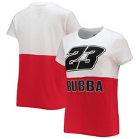 Women's G-III 4Her by Carl Banks White/Red Bubba Wallace Double Team T-Shirt