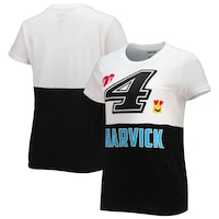 Women's G-III 4Her by Carl Banks White/Black Kevin Harvick Double Team T-Shirt