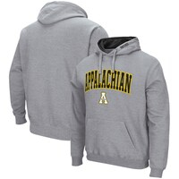 Men's Colosseum Heathered Gray Appalachian State Mountaineers Arch and Logo Pullover Hoodie