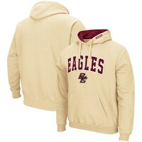 Men's Colosseum Gold Boston College Eagles Arch and Logo Pullover Hoodie