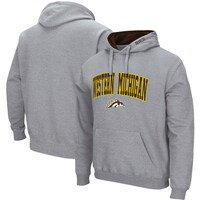 Men's Colosseum Heathered Gray Western Michigan Broncos Arch and Logo Pullover Hoodie