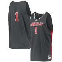 Men's adidas #1 Gray Louisville Cardinals Reverse Retro Jersey
