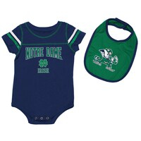 Newborn & Infant Colosseum Navy/Green Notre Dame Fighting Irish Chocolate Bodysuit & Bib Set