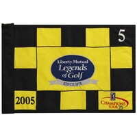 PGA TOUR Event-Used #5 Yellow and Black Pin Flag from The Legends of Golf Tournament on April 22nd to 24th 2005