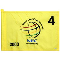 PGA TOUR Event-Used #4 Yellow Pin Flag from The NEC Invitational on August 21st to 24th 2003