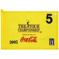 PGA TOUR Event-Used #5 Yellow Pin Flag from THE TOUR Championship on Oct. 31st to Nov. 3rd 2002