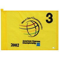 PGA TOUR Event-Used #3 Yellow Pin Flag from The American Express Championship on September 19th to 22nd 2002