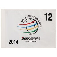 PGA TOUR Event-Used #12 White Pin Flag from The Bridgestone Invitational on July 31st to August 3rd 2014