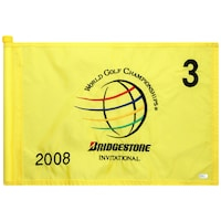 PGA TOUR Event-Used #3 Yellow Pin Flag from The Bridgestone Invitational on July 31st to August 3rd 2008