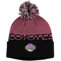 Men's adidas Garnet/Black Arizona Coyotes COLD.RDY Cuffed Knit Hat with Pom