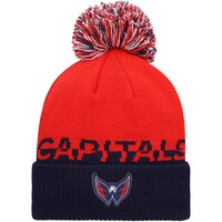 Men's adidas Red/Navy Washington Capitals COLD.RDY Cuffed Knit Hat with Pom