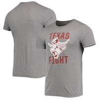 Men's Homefield Heather Gray Texas Longhorns Vintage Texas Fight Bevo T-Shirt