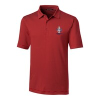 Men's Cutter & Buck Red 2021 Solheim Cup Forge Pencil Strip Polo