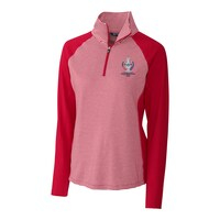 Women's Cutter & Buck Red/White 2021 Solheim Cup Forge Stripe Stretch Half-Zip Pullover Jacket