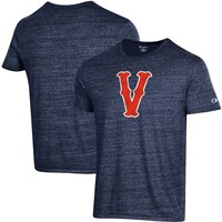 Men's Champion Heathered Navy Virginia Cavaliers Vault Logo Tri-Blend T-Shirt