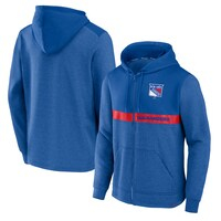 Men's Fanatics Branded Blue New York Rangers Iconic Ultimate Champion Full-Zip Hoodie