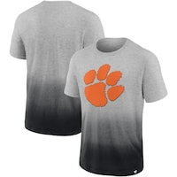 Men's Fanatics Branded Heathered Gray/Black Clemson Tigers Team Ombre T-Shirt