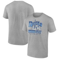 Men's Majestic Heathered Gray Kansas City Royals Trifecta T-Shirt