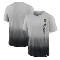 Men's Fanatics Branded Heathered Gray/Black LAFC Dip-Dye T-Shirt