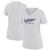 Women's Nike White Los Angeles Dodgers MLB City Connect Velocity Space-Dye Performance V-Neck T-Shirt