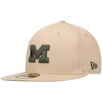 Men's New Era Tan Michigan Wolverines Camel & Rifle 59FIFTY Fitted Hat