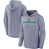 Men's Fanatics Branded Heathered Navy Notre Dame Fighting Irish Stacked Pursuit Pullover Hoodie
