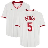 Johnny Bench Cincinnati Reds Autographed White Nike Cooperstown Collection Replica Jersey with "68 ROY" Inscription