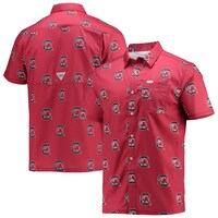 Men's Columbia Garnet South Carolina Gamecocks Super Slack Tide Omni-Shade Button-Up Shirt