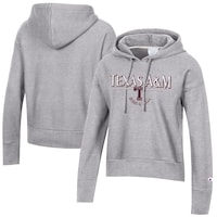 Women's Champion Heathered Gray Texas A&M Aggies 12th Man Centennial Vault Cropped Pullover Hoodie
