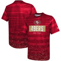 Men's New Era Scarlet San Francisco 49ers Combine Authentic Sweep T-Shirt