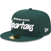 Men's New Era Green Michigan State Spartans Script Original 59FIFTY Fitted Hat