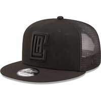 Men's New Era Black LA Clippers Classic 9FIFTY Trucker Snapback Hat