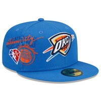 Men's New Era Blue Oklahoma City Thunder Back Half 59FIFTY Fitted Hat