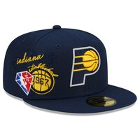 Men's New Era Navy Indiana Pacers Back Half 59FIFTY Fitted Hat