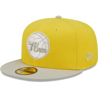 Men's New Era Yellow/Gray Philadelphia 76ers Color Pack 59FIFTY Fitted Hat