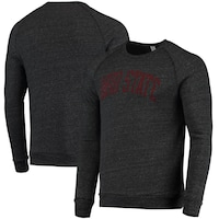 Men's Alternative Apparel Black Ohio State Buckeyes The Champ Tri-Blend Raglan Pullover Sweatshirt