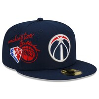 Men's New Era Navy Washington Wizards Back Half 59FIFTY Fitted Hat