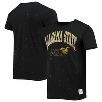 Men's Original Retro Brand Black Alabama State Hornets Bleach Splatter T-Shirt